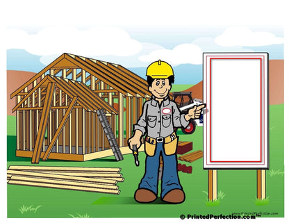Construction Worker, Builder, Male - NTT Personalized Snow Globe