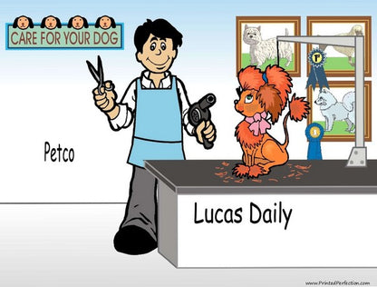 Dog Groomer, Male - NTT Personalized Snow Globe