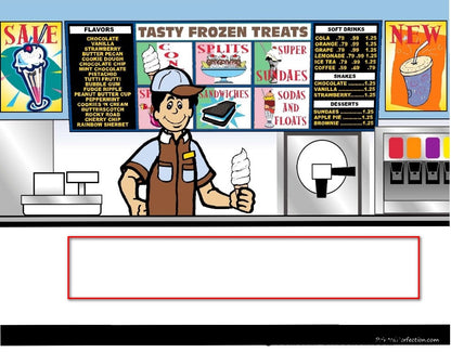 Ice Cream Store Worker, Male - NTT Personalized Snow Globe