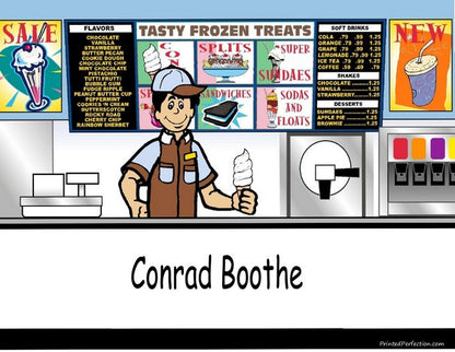 Ice Cream Store Worker, Male - NTT Personalized Snow Globe