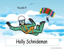 Skydiving, Female - NTT Personalized Snow Globe