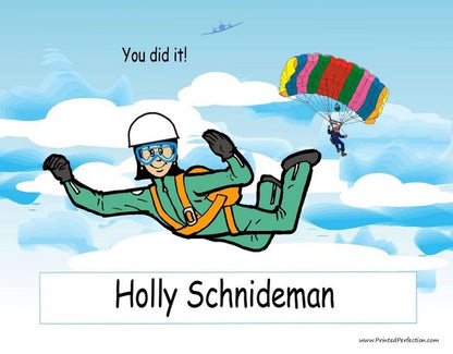 Skydiving, Female - NTT Personalized Snow Globe