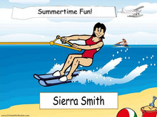 Water Skier, Female - NTT Personalized Snow Globe