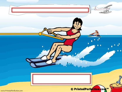 Water Skier, Female - NTT Personalized Snow Globe