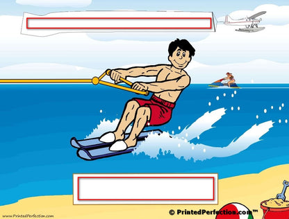 Water Skier, Male - NTT Personalized Snow Globe
