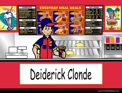 Fast Food Worker, Male - NTT Personalized Snow Globe