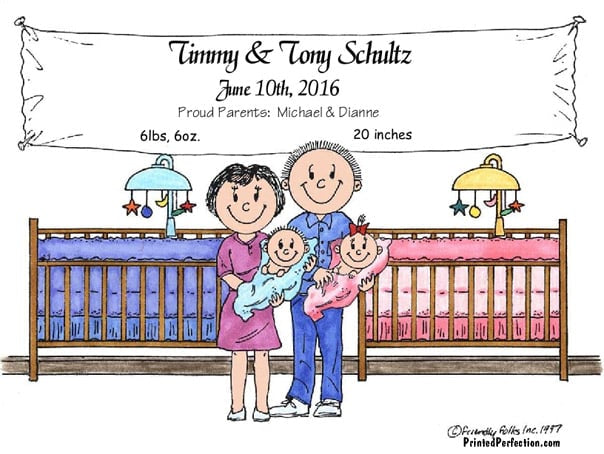 New Baby, Twin Boy & Girl - Friendly Folks image 0
