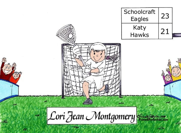 Lacrosse Player - White Uniform, Female- Friendly Folks image 0