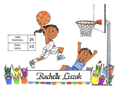 Basketball Player - White Uniform, Female - Friendly Folks image 1