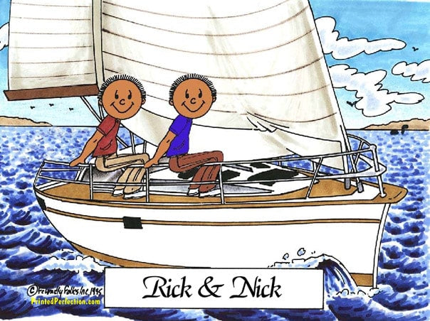 Sailboat - Sailing, Two Males - Friendly Folks image 1