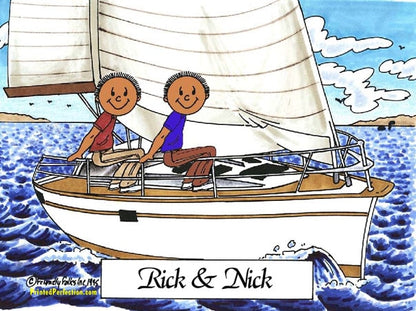 Sailboat - Sailing, Two Males - Friendly Folks image 1