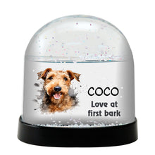 Airedale Terrier Dog Watercolor Bust Personalized Snow Globe