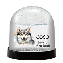 Alaskan Klee Kai Dog Watercolor Bust Personalized Snow Globe