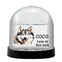 Alaskan Malamute Dog Watercolor Bust Personalized Snow Globe