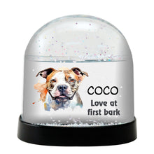 American Bull Dog Watercolor Bust Personalized Snow Globe