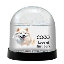 American Eskimo Dog Watercolor Bust Personalized Snow Globe