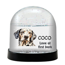 American Leopard Hound Dog Watercolor Bust Personalized Snow Globe