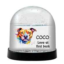 American Staffordshire Terrier Dog Watercolor Bust Personalized Snow Globe