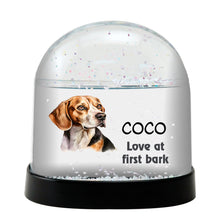 Beagle Dog Watercolor Bust Personalized Snow Globe