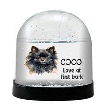 Black Pomeranian Dog Watercolor Bust Personalized Snow Globe