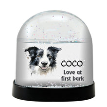 Border Collie Dog Watercolor Bust Personalized Snow Globe