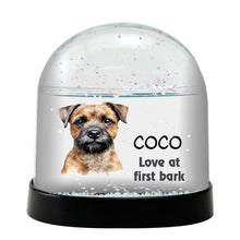 Border Terrier Dog Watercolor Bust Personalized Snow Globe
