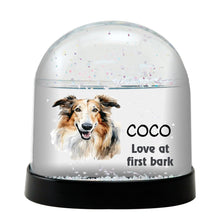 Borzoi Dog Watercolor Bust Personalized Snow Globe