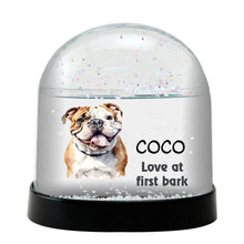 Bulldog Watercolor Bust Personalized Snow Globe