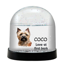 Cairn Terrier Dog Watercolor Bust Personalized Snow Globe