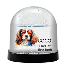 Cavalier King Charles Spaniel Dog Watercolor Bust Personalized Snow Globe
