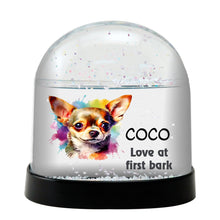 Chihuahua Dog Watercolor Bust Personalized Snow Globe