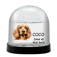 Cocker Spaniel Dog Watercolor Bust Personalized Snow Globe