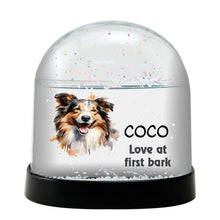Collie Dog Watercolor Bust Personalized Snow Globe