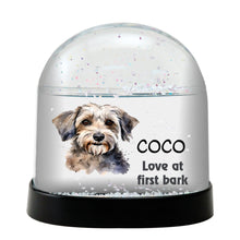 Dandie Dinmont Terrier Dog Watercolor Bust Personalized Snow Globe