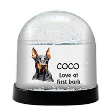 Doberman Dog Watercolor Bust Personalized Snow Globe
