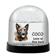 Dutch Shepherd Dog Watercolor Bust Personalized Snow Globe
