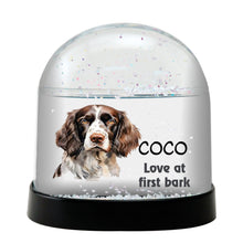 English Springer Spanel Dog Watercolor Bust Personalized Snow Globe
