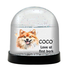 German Spitz Watercolor Bust Personalized Snow Globe