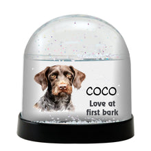 German Wirehaired Pointer Watercolor Bust Personalized Snow Globe