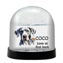 Great Dane Watercolor Bust Personalized Snow Globe