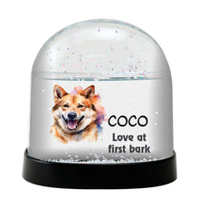 Hokkaido Dog Watercolor Bust Personalized Snow Globe