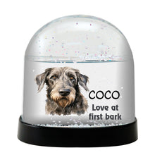 Irish Wolfhound Dog Watercolor Bust Personalized Snow Globe