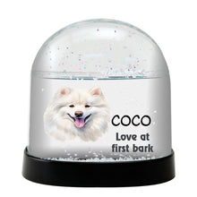 Japanese Spitz Dog Watercolor Bust Personalized Snow Globe