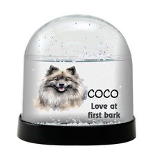 Keeshond Dog Watercolor Bust Personalized Snow Globe