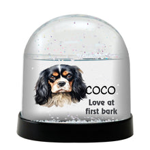 King Charles Spaniel Dog Watercolor Bust Personalized Snow Globe
