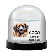 Leonberger Dog Watercolor Bust Personalized Snow Globe