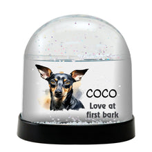 Manchester Terrier Dog Watercolor Bust Personalized Snow Globe