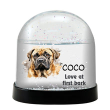 Mastiff Dog Watercolor Bust Personalized Snow Globe