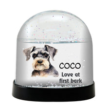 Miniature Schnauzer Dog Watercolor Bust Personalized Snow Globe