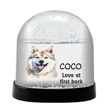 Norwegian Buhund Dog Watercolor Bust Personalized Snow Globe